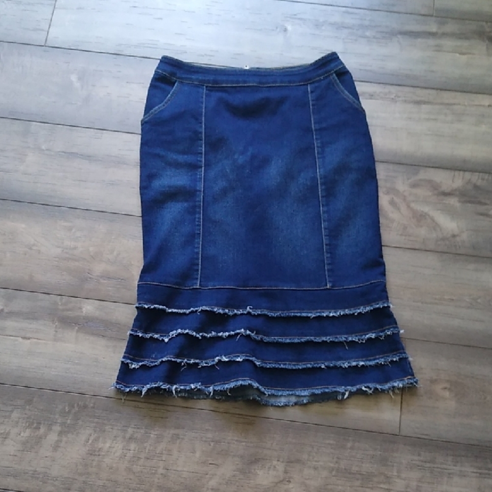 BeGirl  Blue Midi Denim Skirt